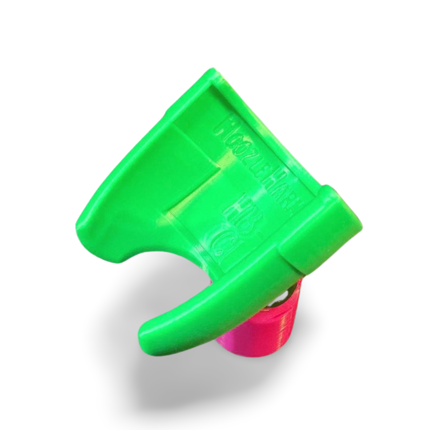 A bright green clip for attaching your HB-52 harmonica microphone to a mic stand.